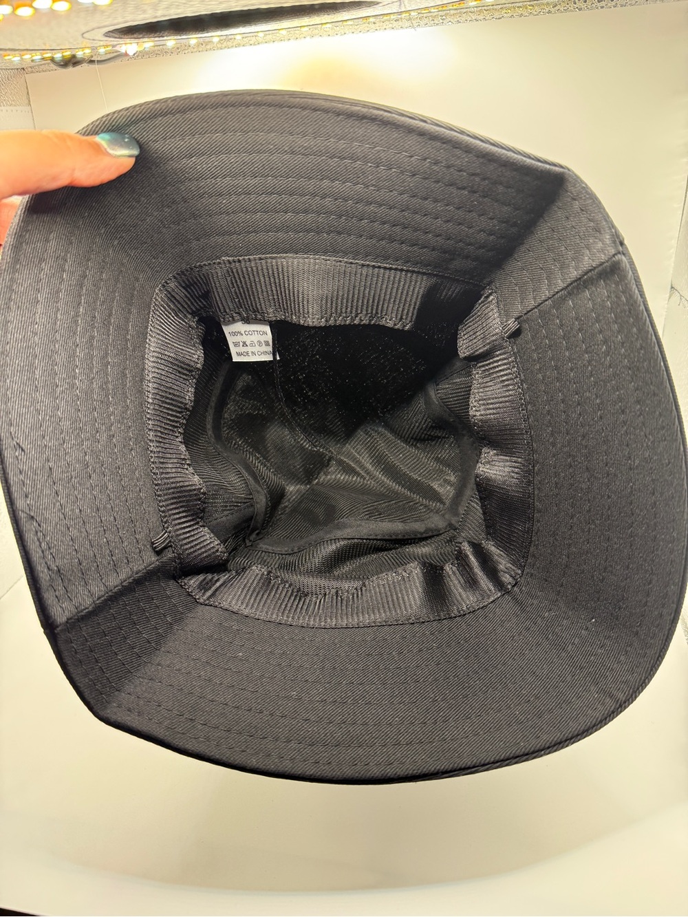 NWOT Black Cotton Bucket Hat Classic Sun Fisherman Cap Unisex - Picture 4 of 4